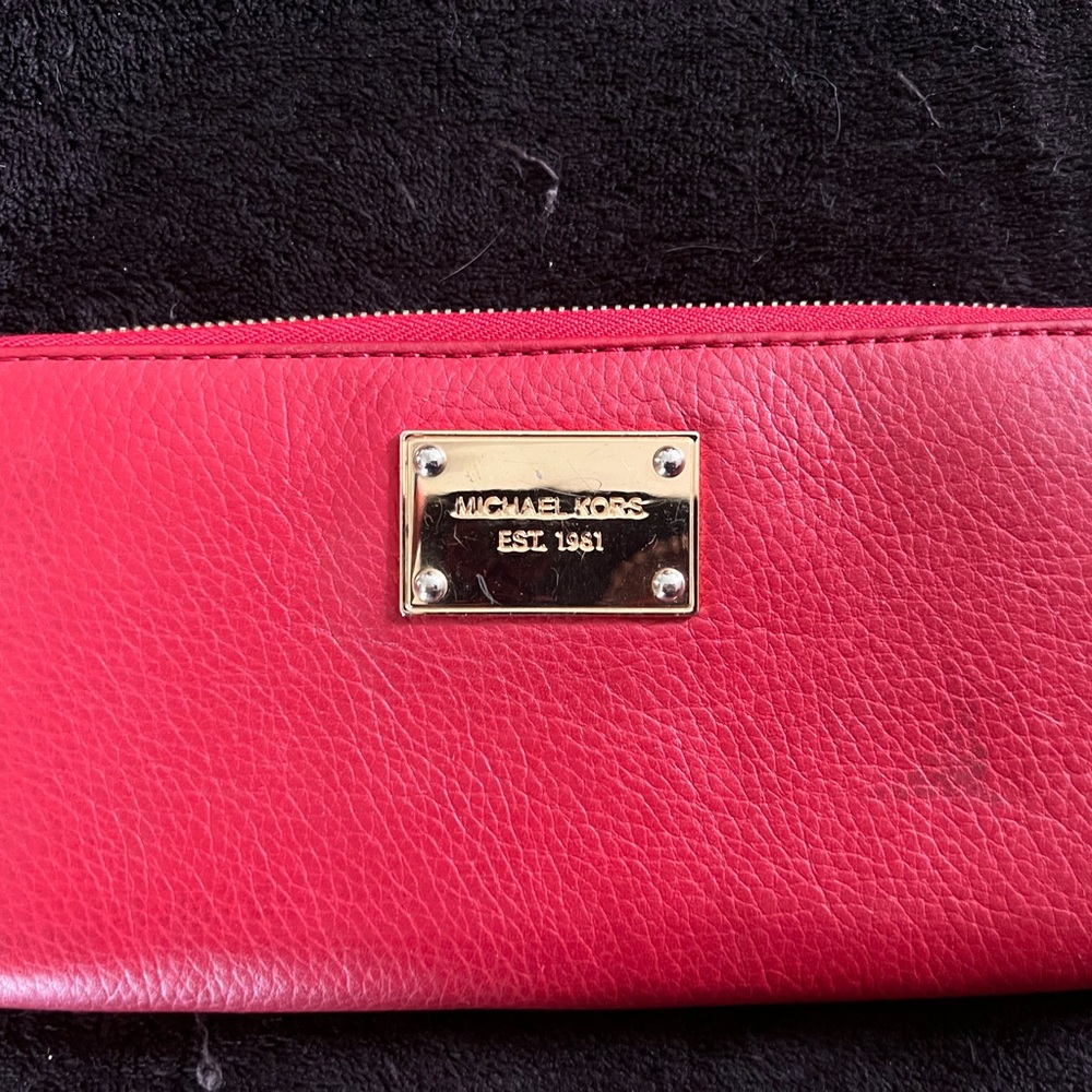 Michael Kors Red Leather Wristlet
